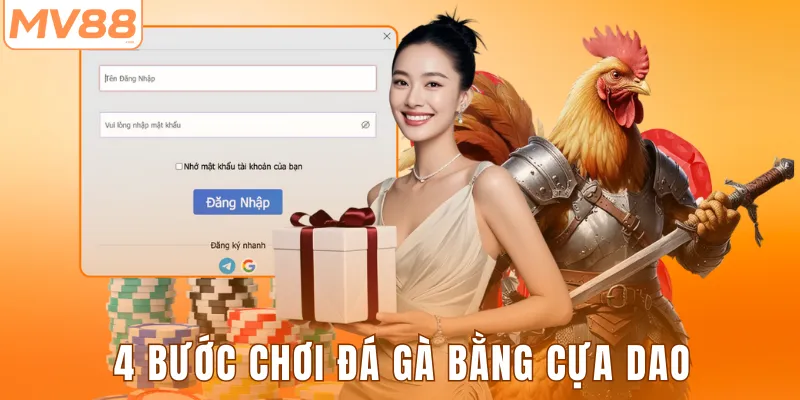 4 bước chơi đá gà bằng cựa dao