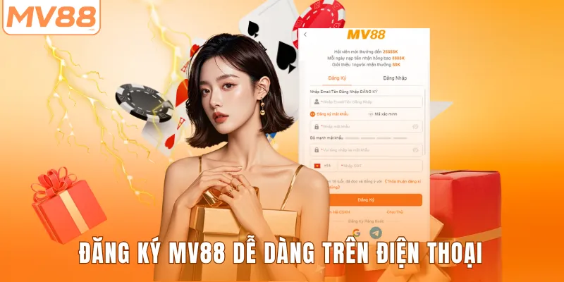 Đăng ký MV88 dễ dàng trên điện thoại