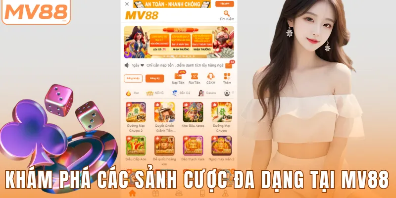 Khám phá các sảnh cược đa dạng tại MV88